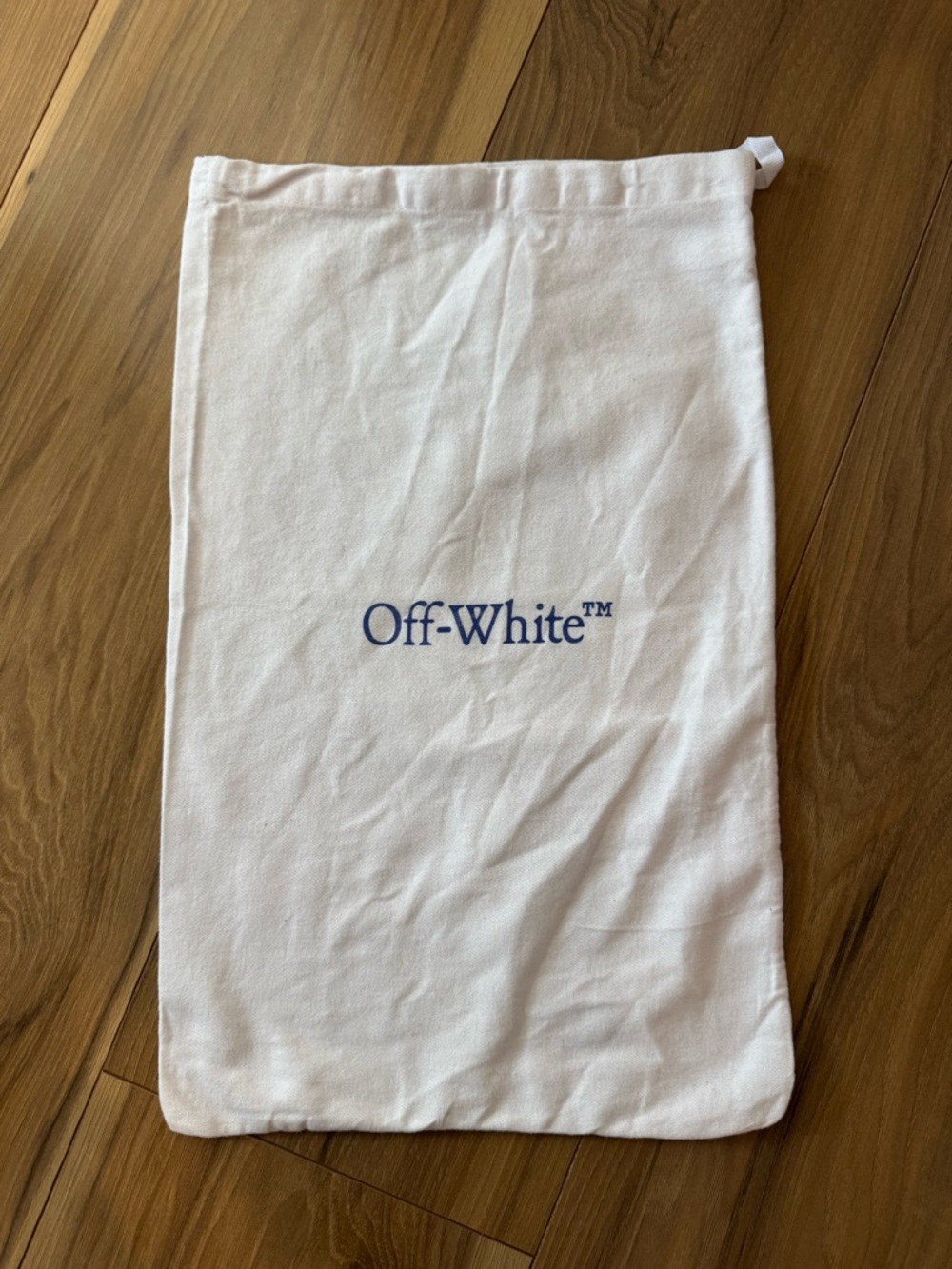 Off-White White Dust Bag with Blue Logo Print